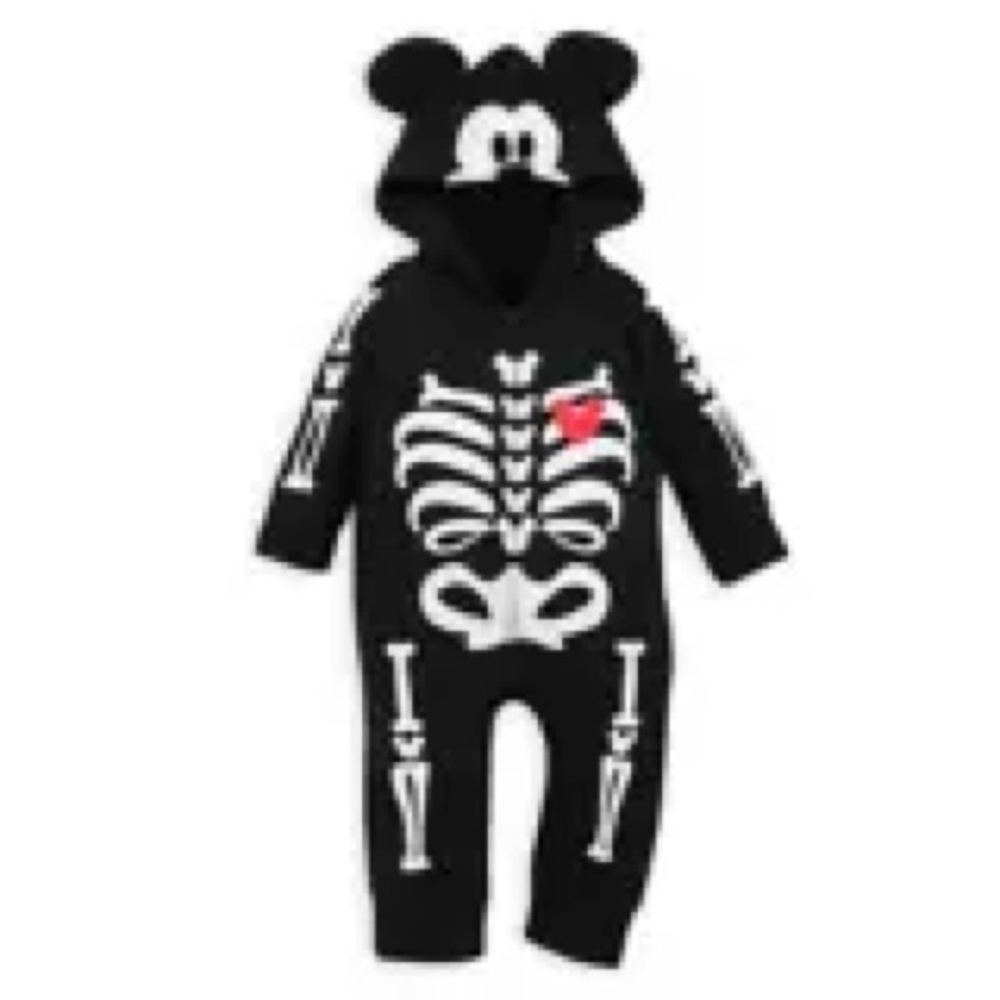 Infant Skeleton Mickey onesie